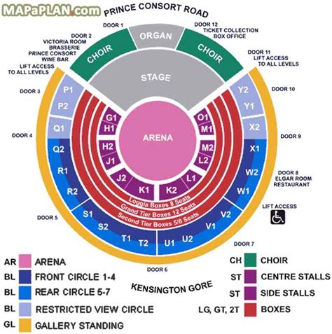 royal albert hall seating chart detailed.